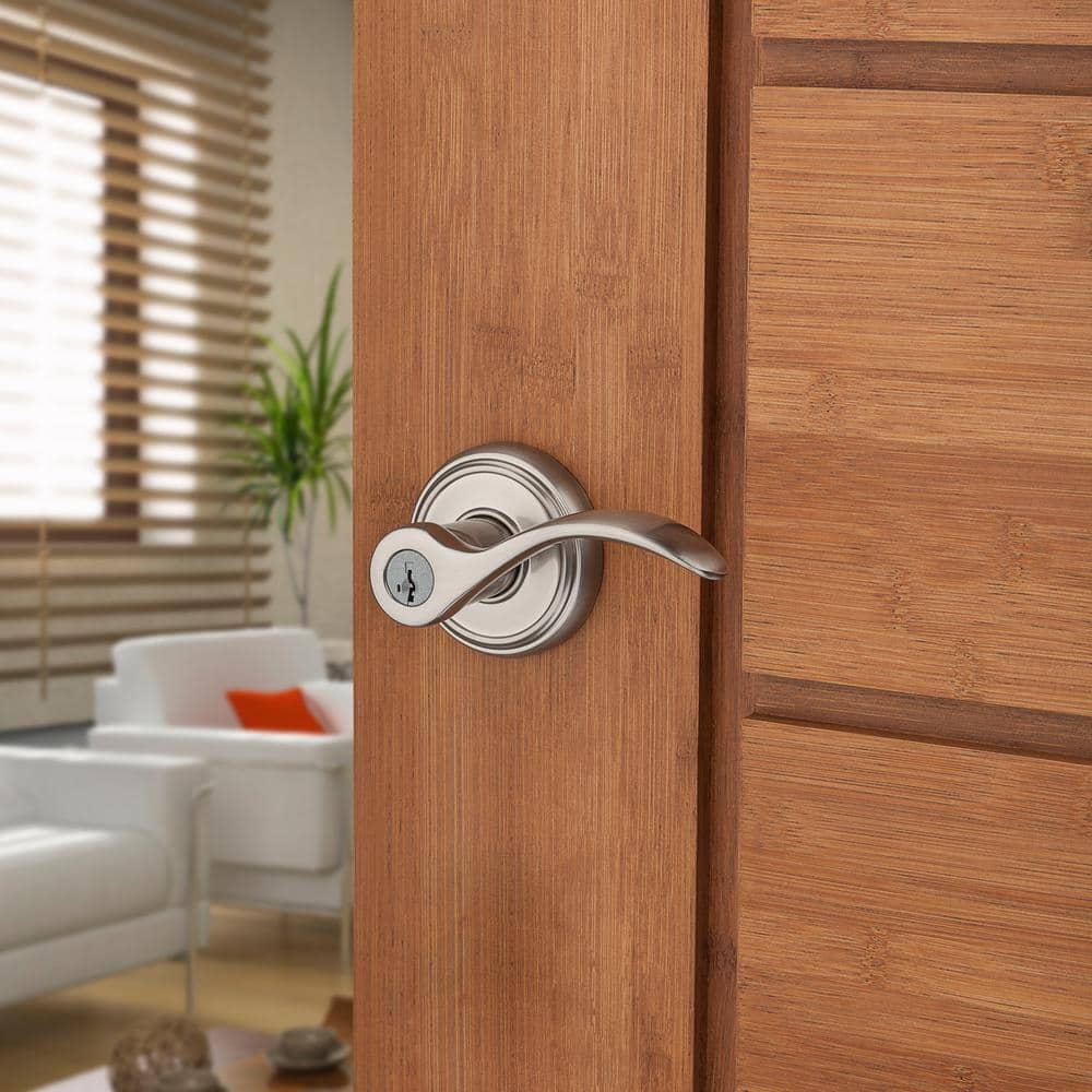 Baldwin Prestige Tobin Satin Nickel Keyed Entry Door Lever with SmartKey Security - Image 3