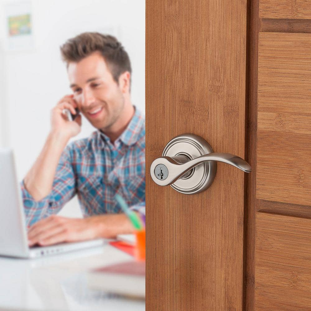 Baldwin Prestige Tobin Satin Nickel Keyed Entry Door Lever with SmartKey Security - Image 4