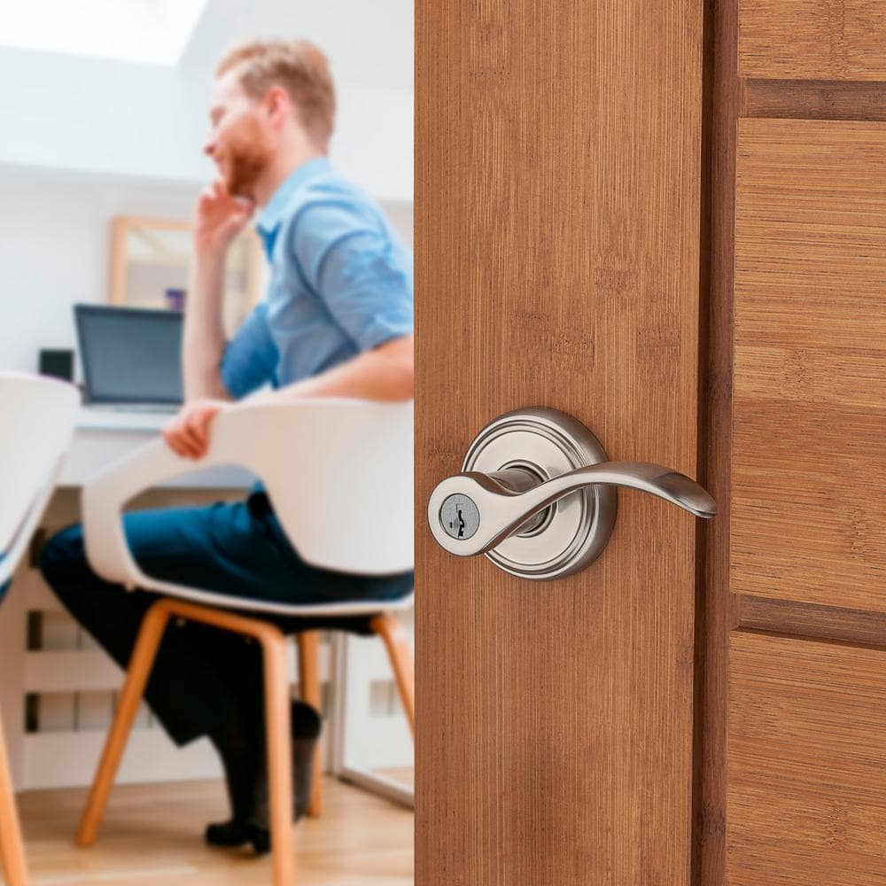 Baldwin Prestige Tobin Satin Nickel Keyed Entry Door Lever with SmartKey Security - Image 5