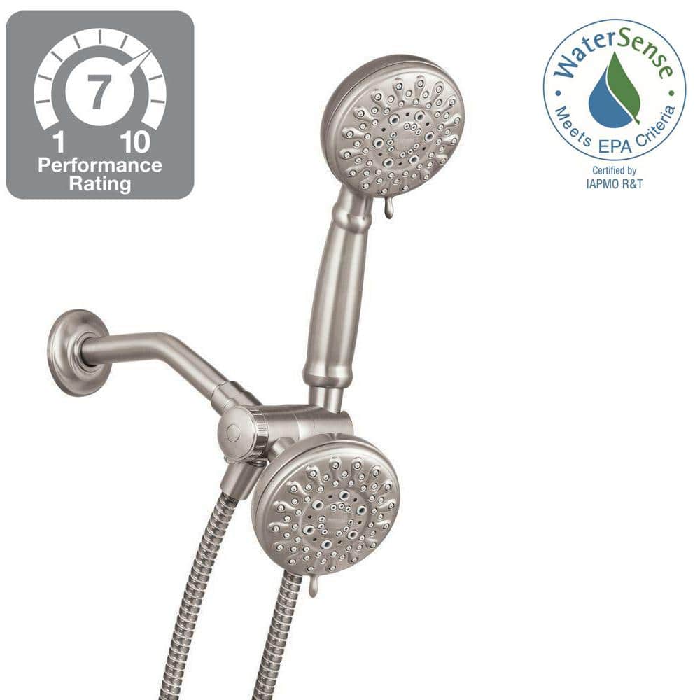Banbury 5-spray 4 in. Dual Shower Head and Handheld Shower Head in Spot Resist Brushed Nickel by Moen - Image 6