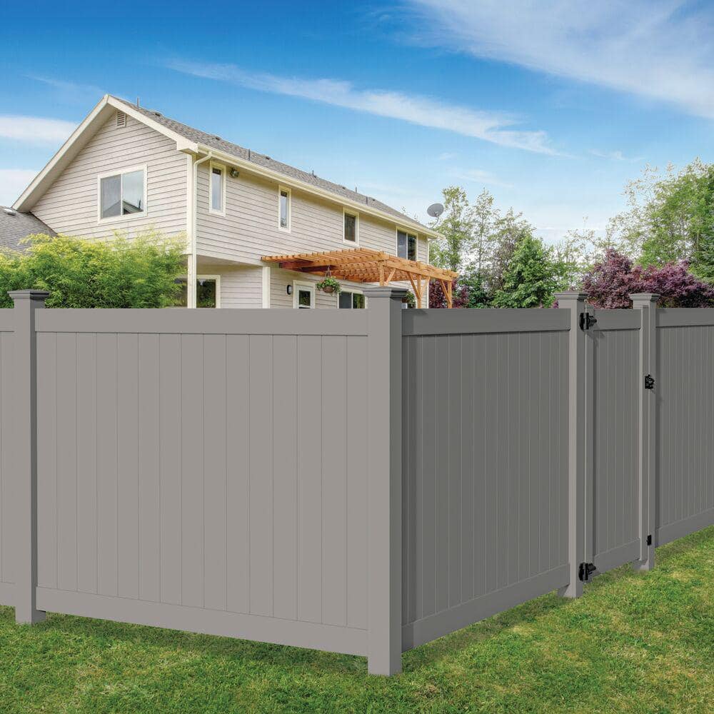 Barrette Outdoor Living Bryce 5x5x108 Gray Vinyl Fence Line Post - Image 5