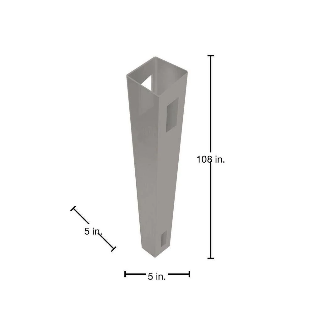 Barrette Outdoor Living Bryce 5x5x108 Gray Vinyl Fence Line Post - Image 8