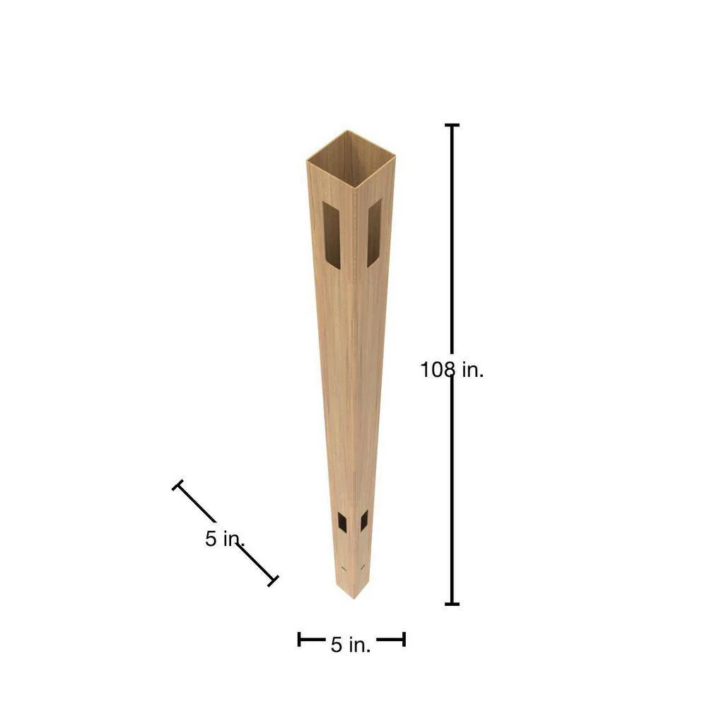 Barrette Outdoor Living Cypress Vinyl Corner Fence Post - 5" x 5" x 108" - Image 7