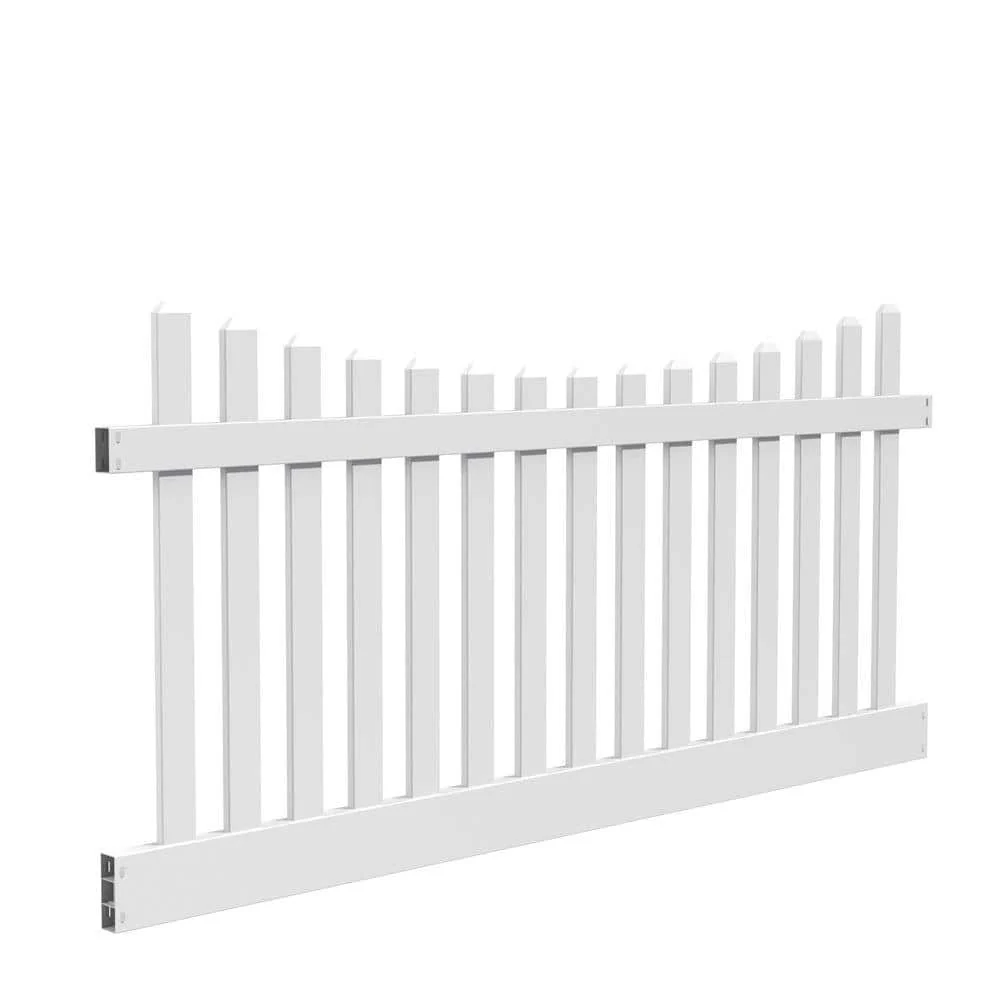 Barrette Outdoor Living Kettle Scallop Vinyl Fence Panel 4 ft. x 8 ft. - White - Image 8