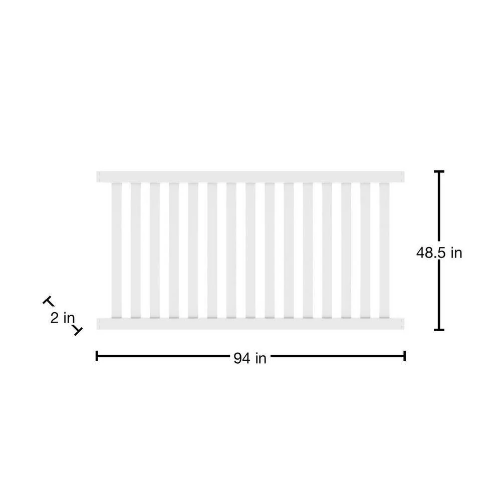 Barrette Outdoor Living Ohio 4 ft. H x 8 ft. W White Vinyl Fence Panel - Easy Assembly - Image 8