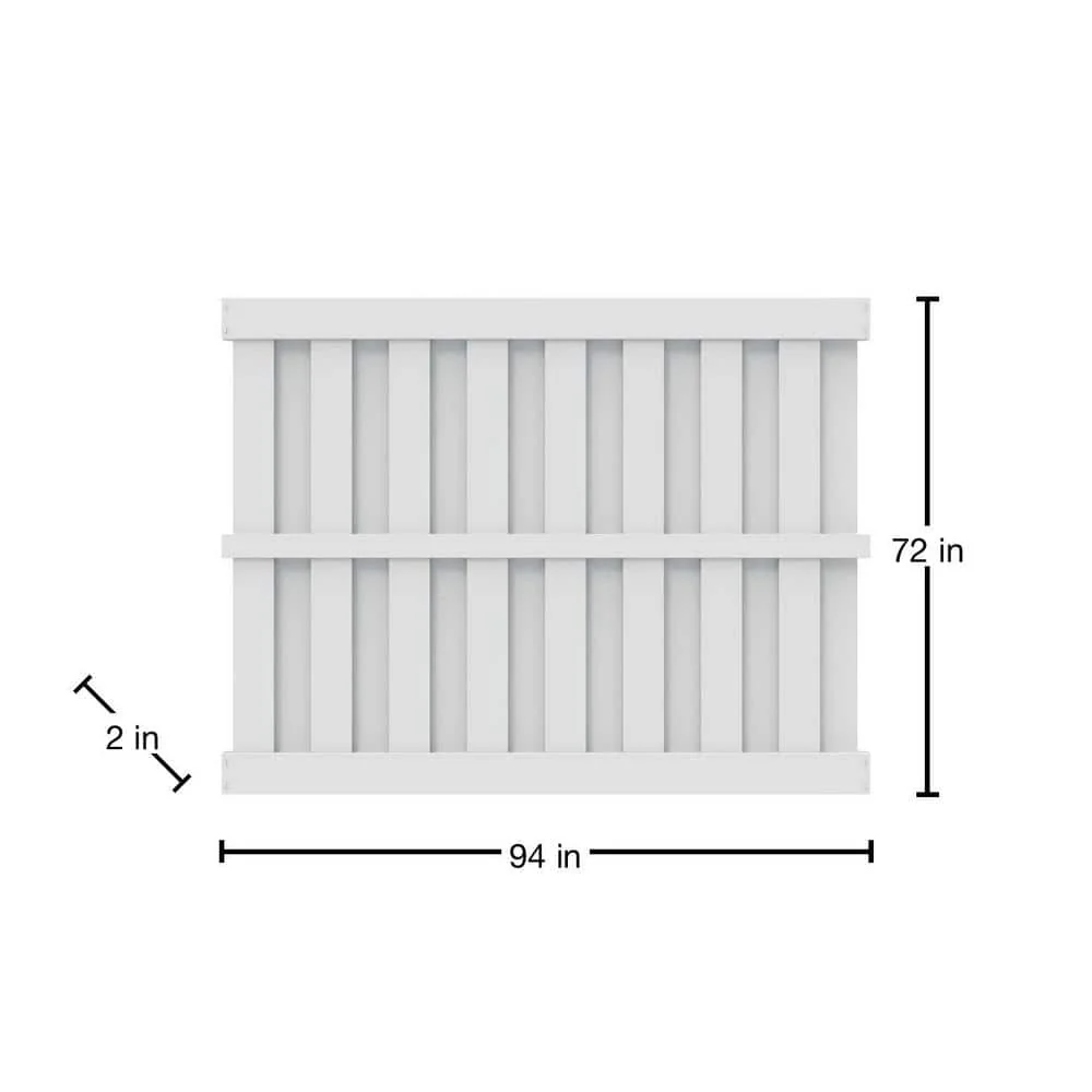 Barrette Outdoor Living Palisade 6 ft. x 8 ft. White Shadowbox Vinyl Fence Panel - Image 11