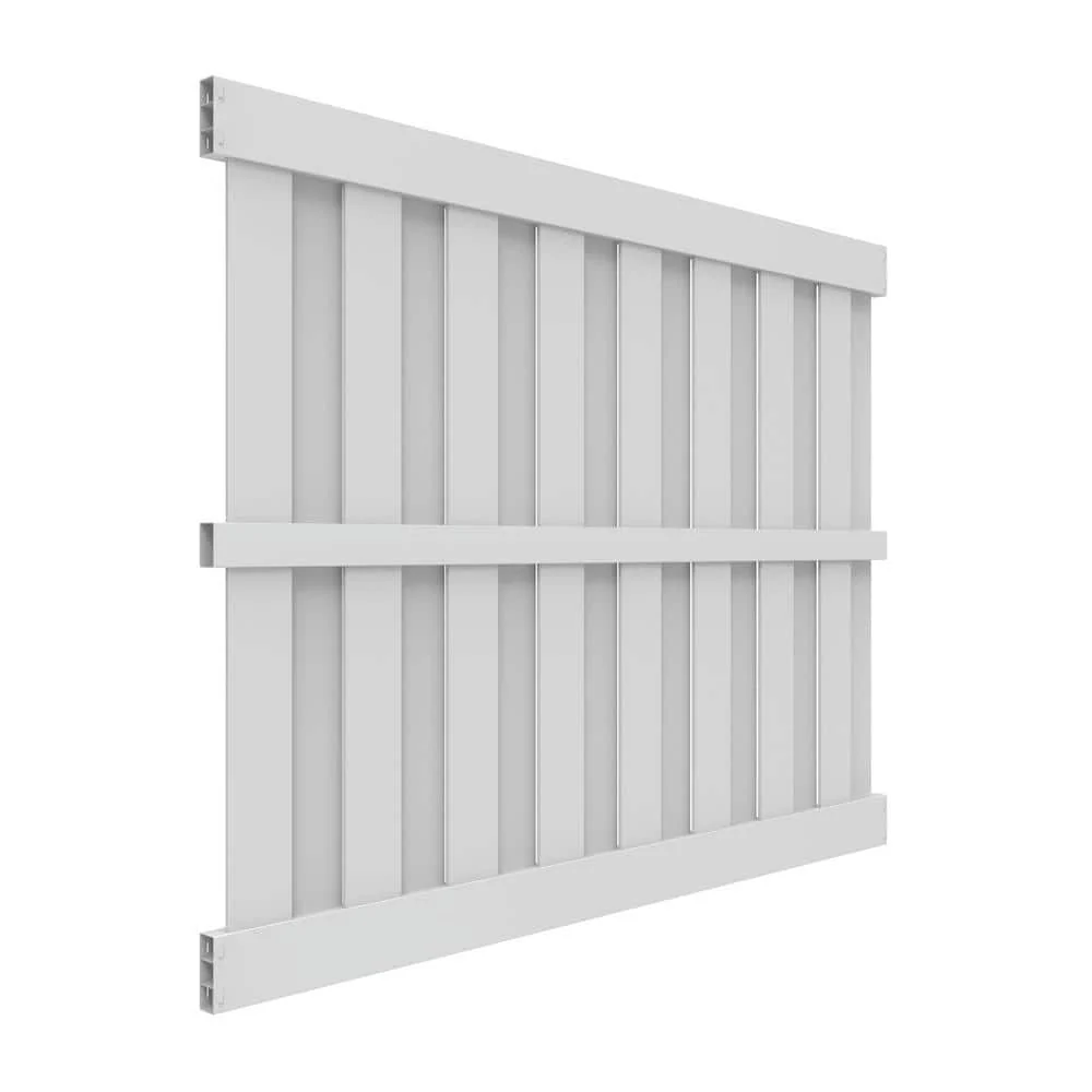 Barrette Outdoor Living Palisade 6 ft. x 8 ft. White Shadowbox Vinyl Fence Panel - Image 8