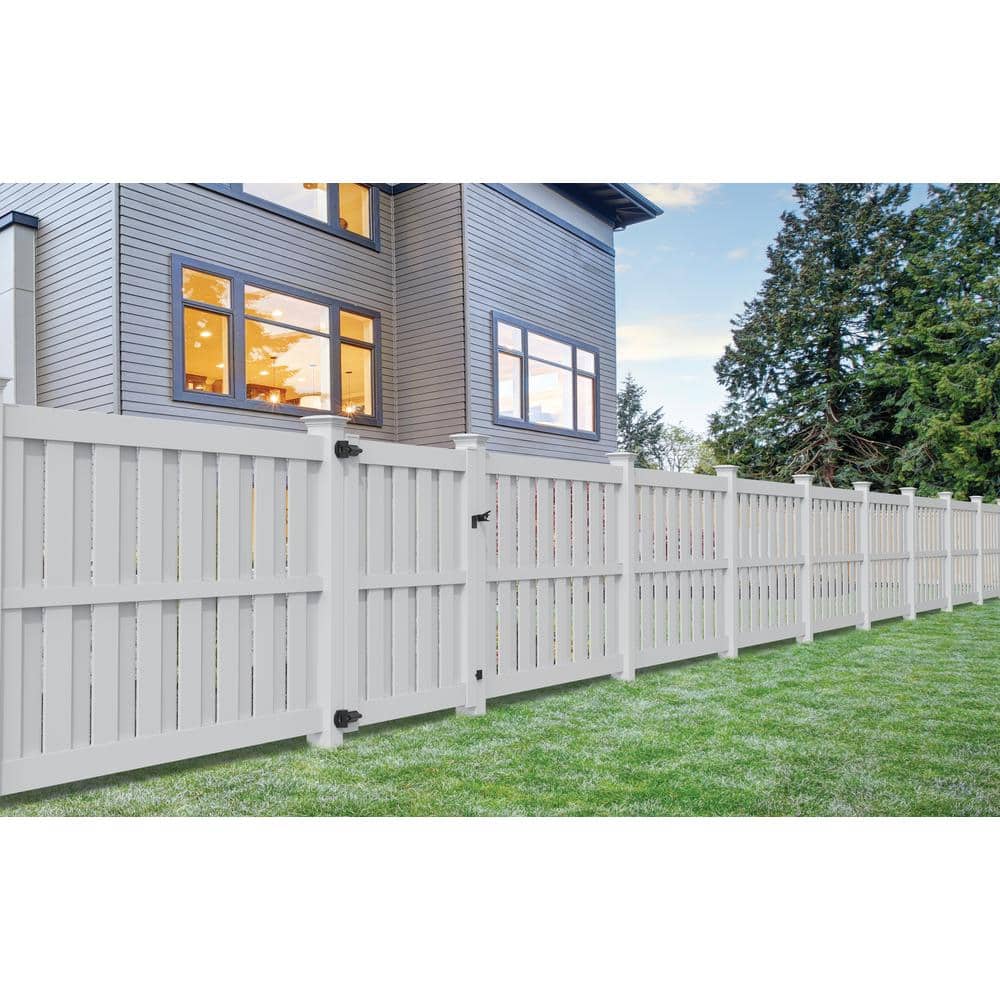 Barrette Outdoor Living Palisade 6 ft. x 8 ft. White Shadowbox Vinyl Fence Panel - Image 9