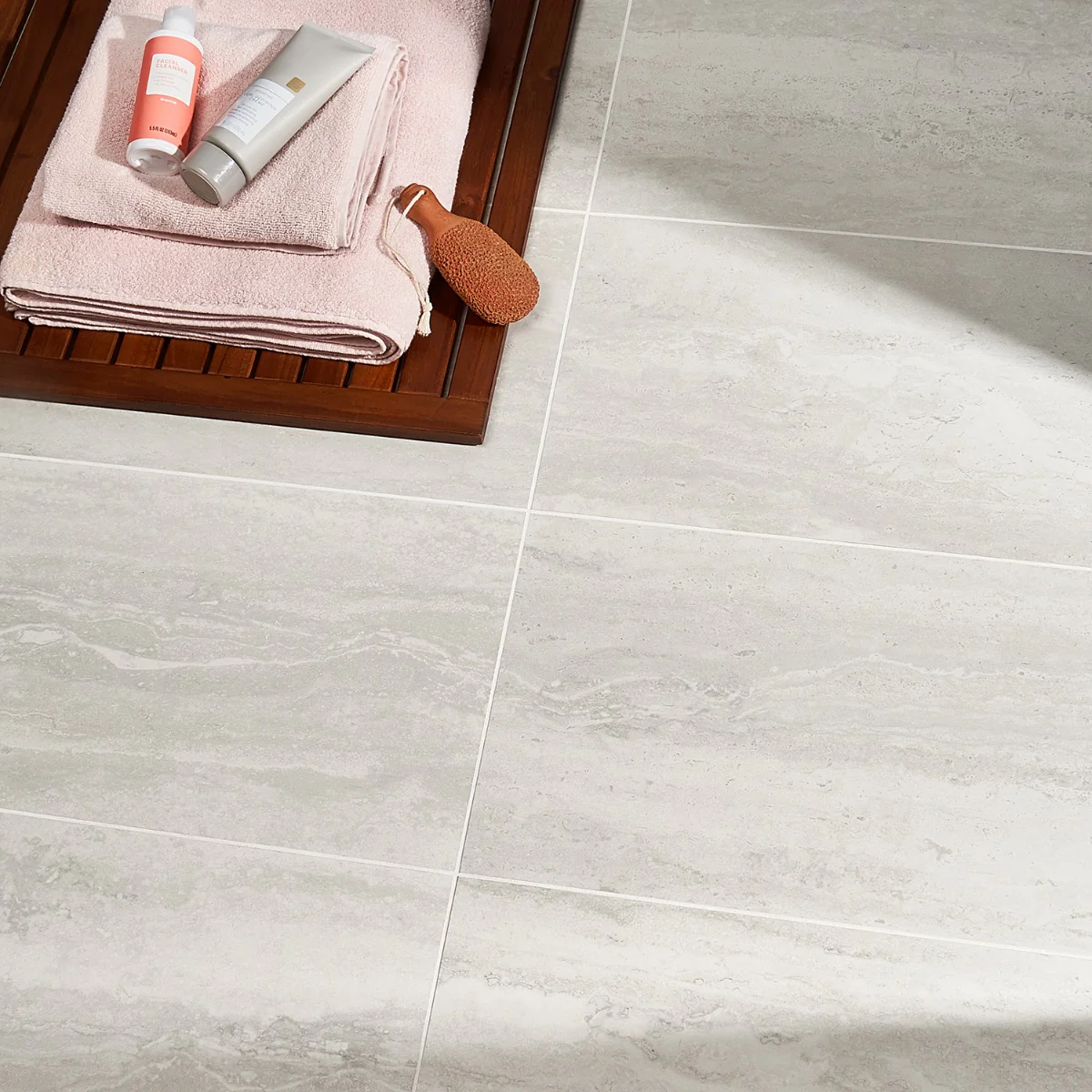 Basic Travertine Cotton White 12x24 Matte Porcelain Tile - Lux Tile - Image 2