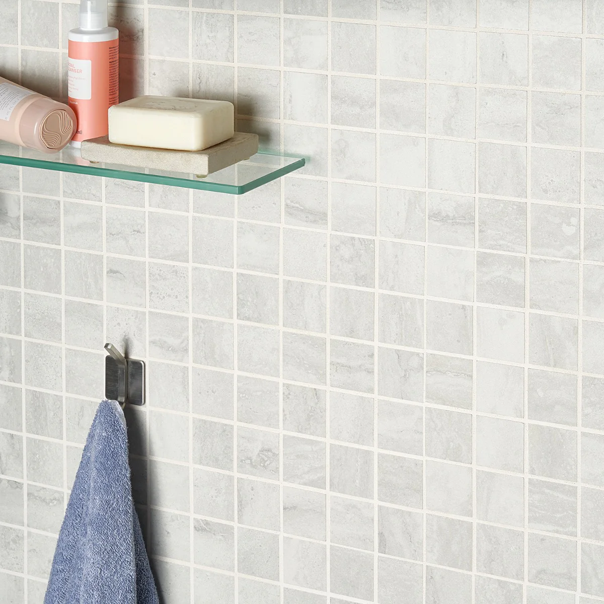 Basic Travertine Cotton White 2x2 Matte Porcelain Mosaic Tile