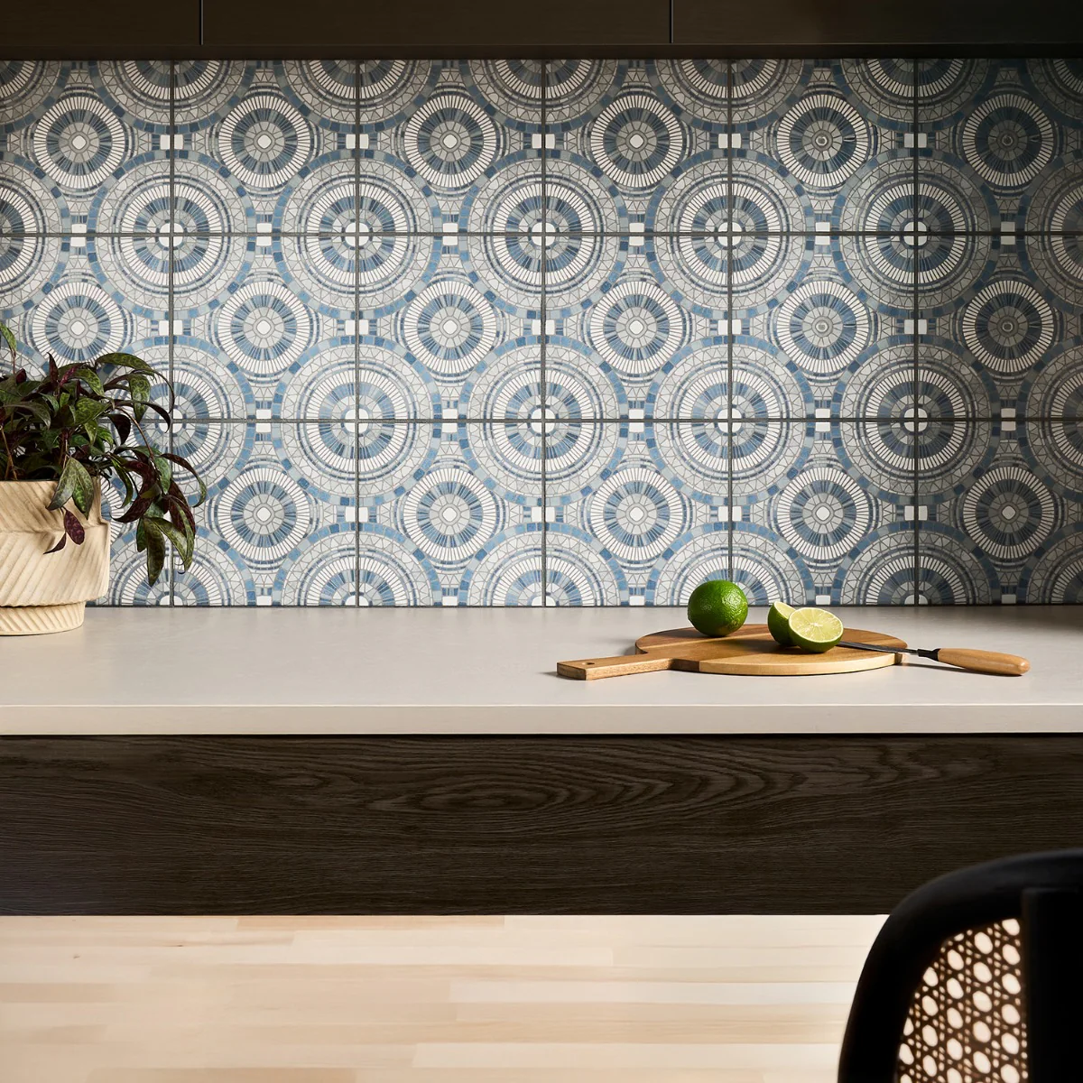 Basilico Azul Blue 8x8 Matte Porcelain Tile - Lux Tile - Image 2