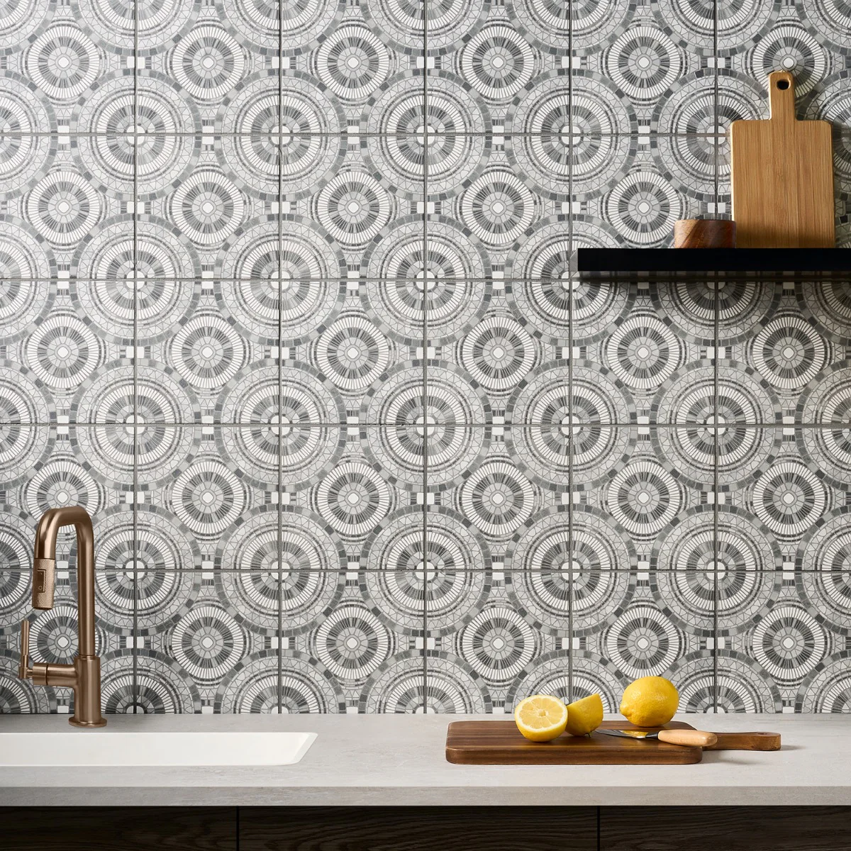 Basilico Grigio Gray 8x8 Matte Porcelain Tile - Lux Tile - Image 2