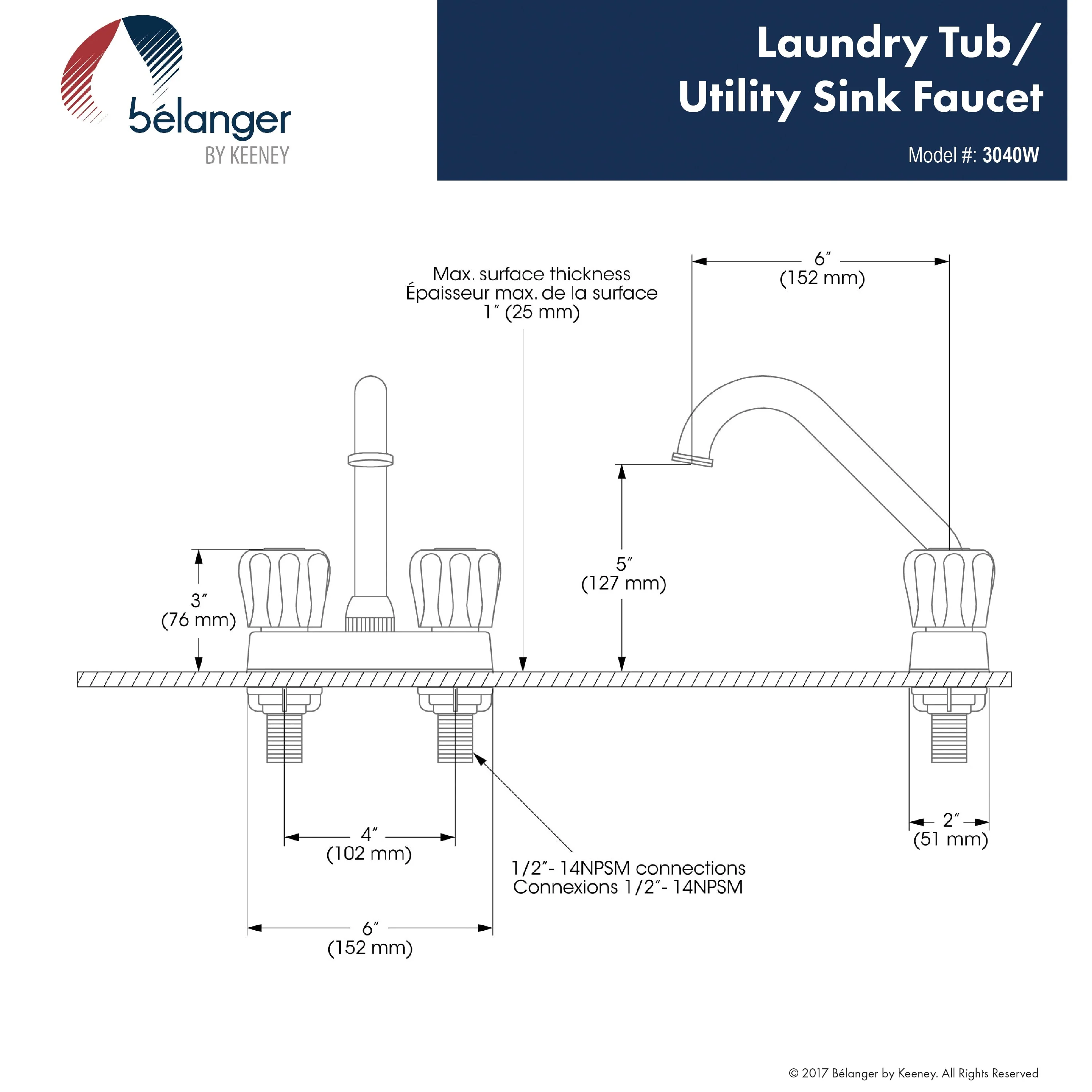 Belanger Polished Chrome 2-Handle Utility Faucet - Image 5