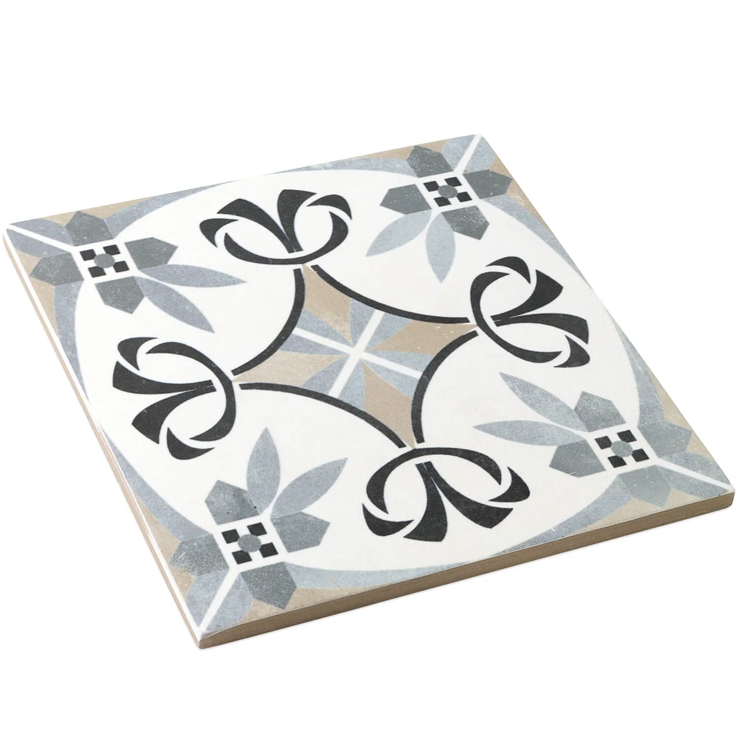 Bella Royale Gray 9x9 Matte Porcelain Tile - Encaustic Look - Image 7