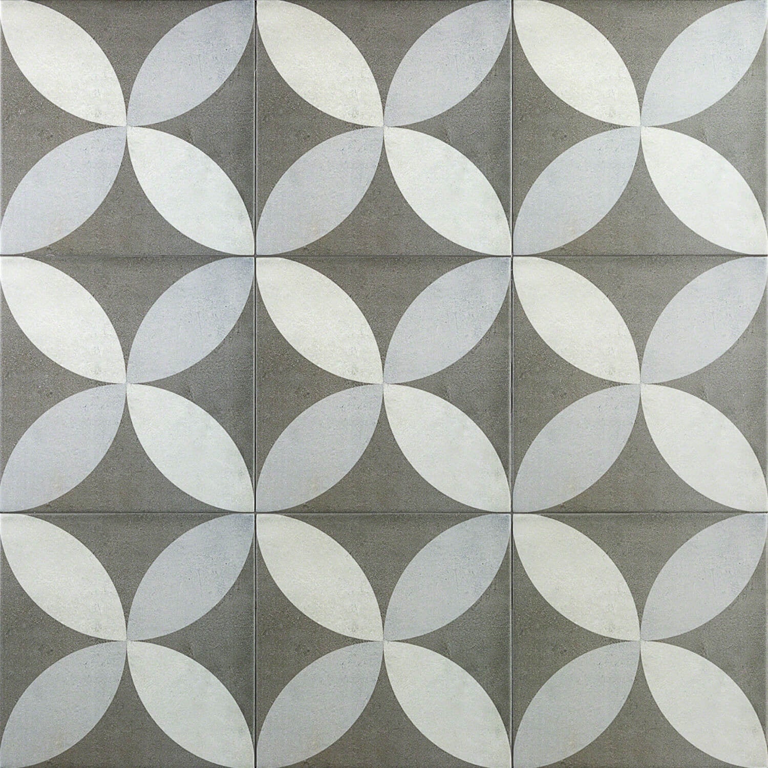 Bella Saatchi Gray 9x9 Matte Porcelain Tile - Encaustic Look - Image 2