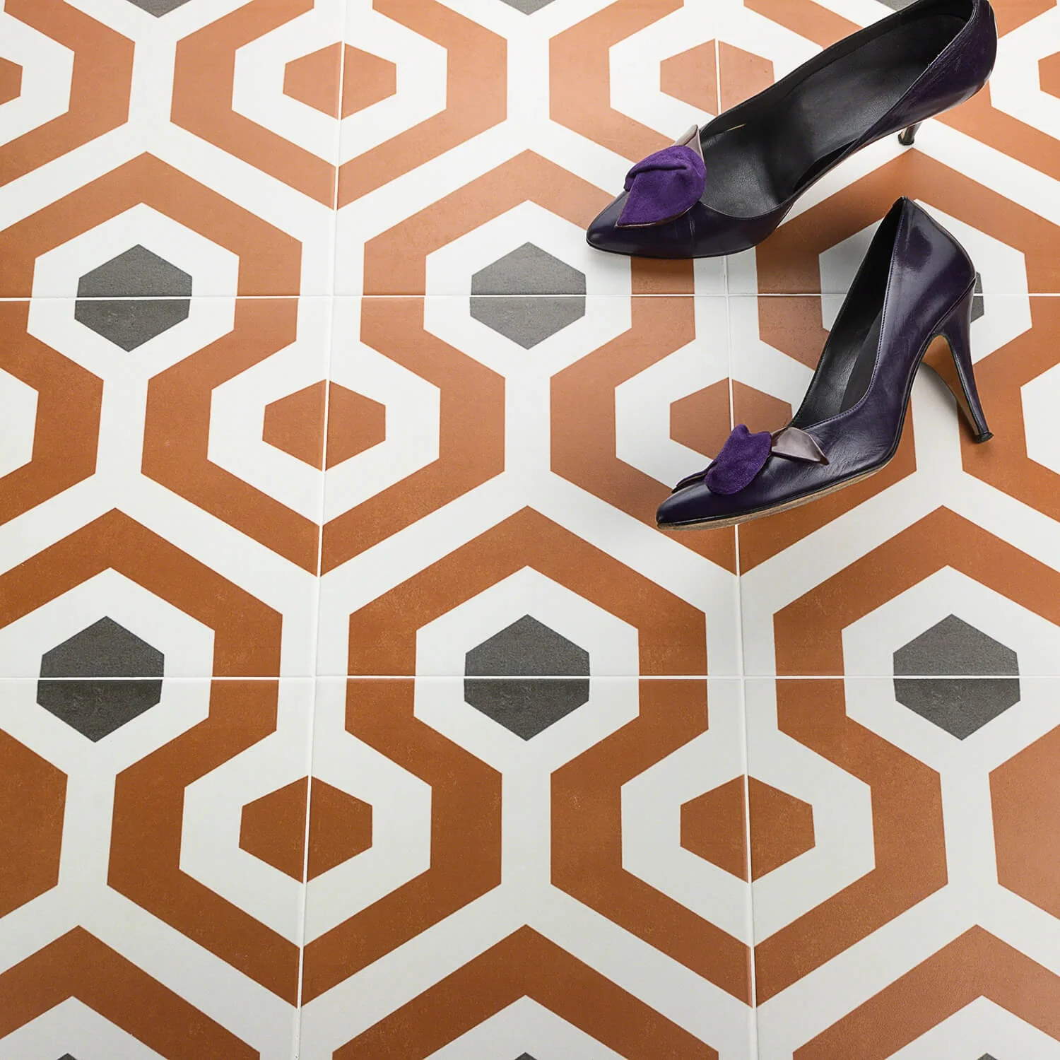 Bella Soumaya Orange 9x9 Matte Porcelain Tile - Lux Tile - Image 2