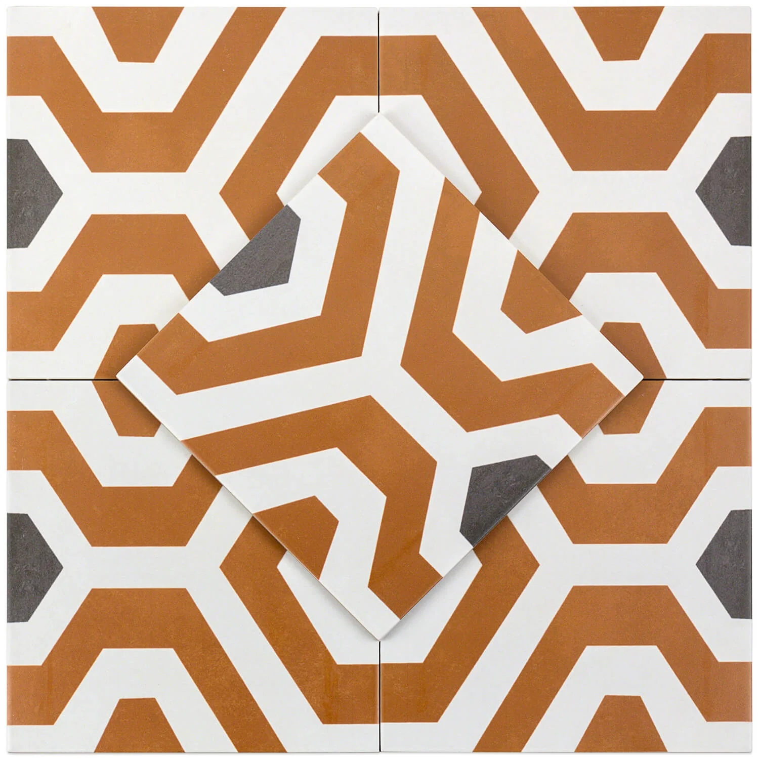 Bella Soumaya Orange 9x9 Matte Porcelain Tile - Lux Tile - Image 7