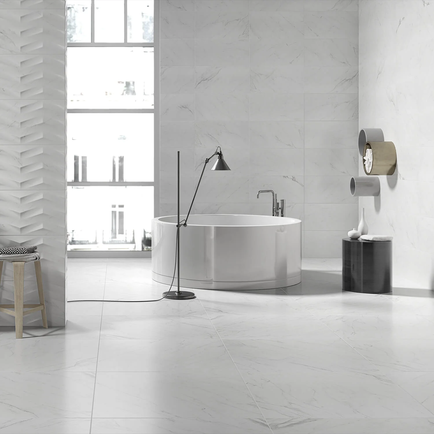 Belvedere Bianco Marble Look Porcelain Tile 30x30 - Lux Tile - Image 2