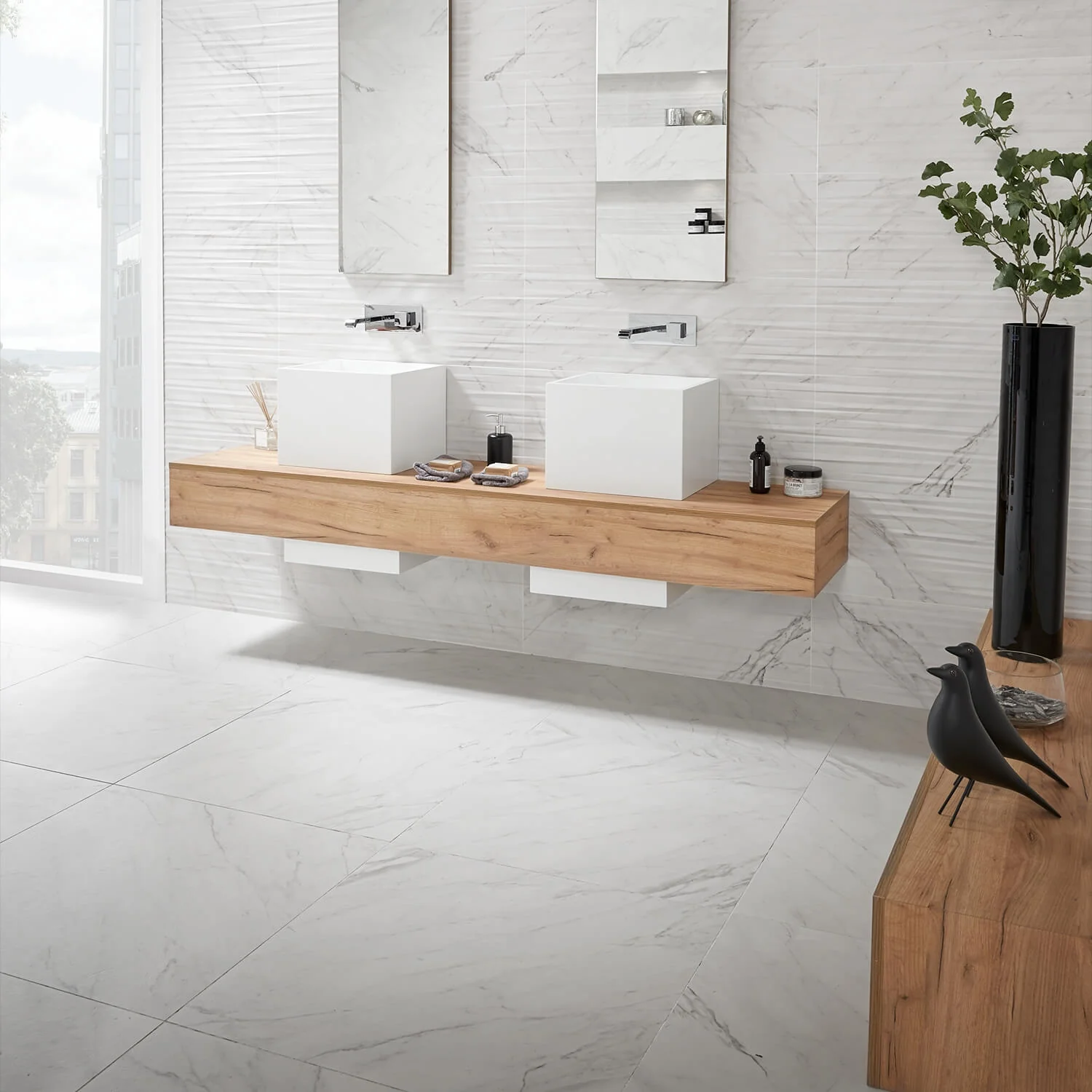 Belvedere Bianco Marble Look Porcelain Tile 30x30 - Lux Tile - Image 6