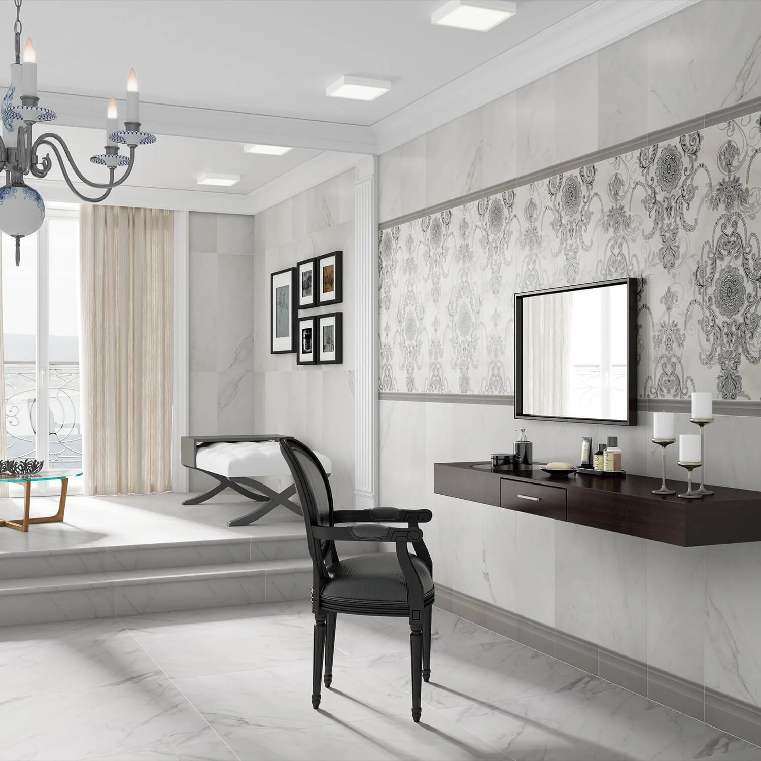 Belvedere Bianco Marble Look Porcelain Tile 30x30 - Lux Tile - Image 8