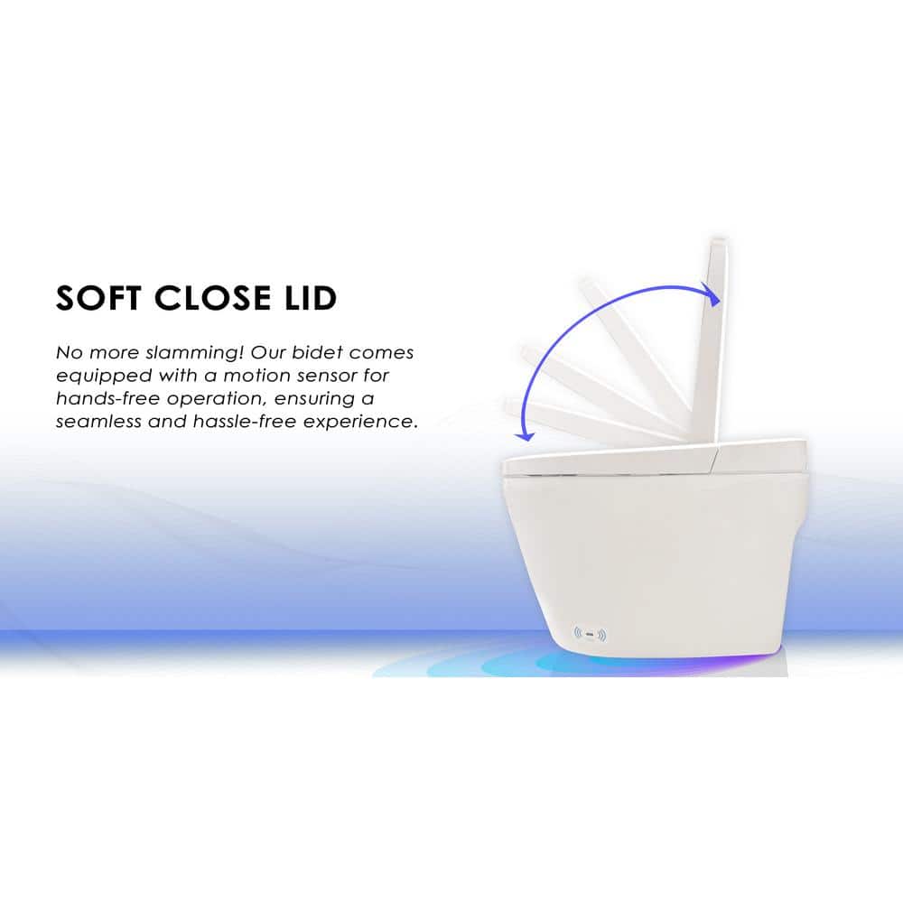 BENOLTI BN-6100S: Tankless Elongated Smart Bidet Toilet with Auto Flush & Heated Seat in White - Image 3