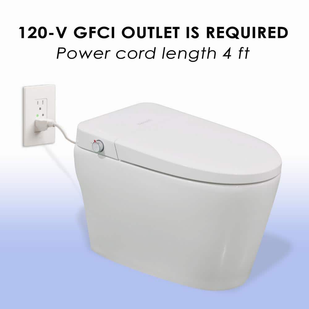 BENOLTI BN-6100S: Tankless Elongated Smart Bidet Toilet with Auto Flush & Heated Seat in White - Image 4