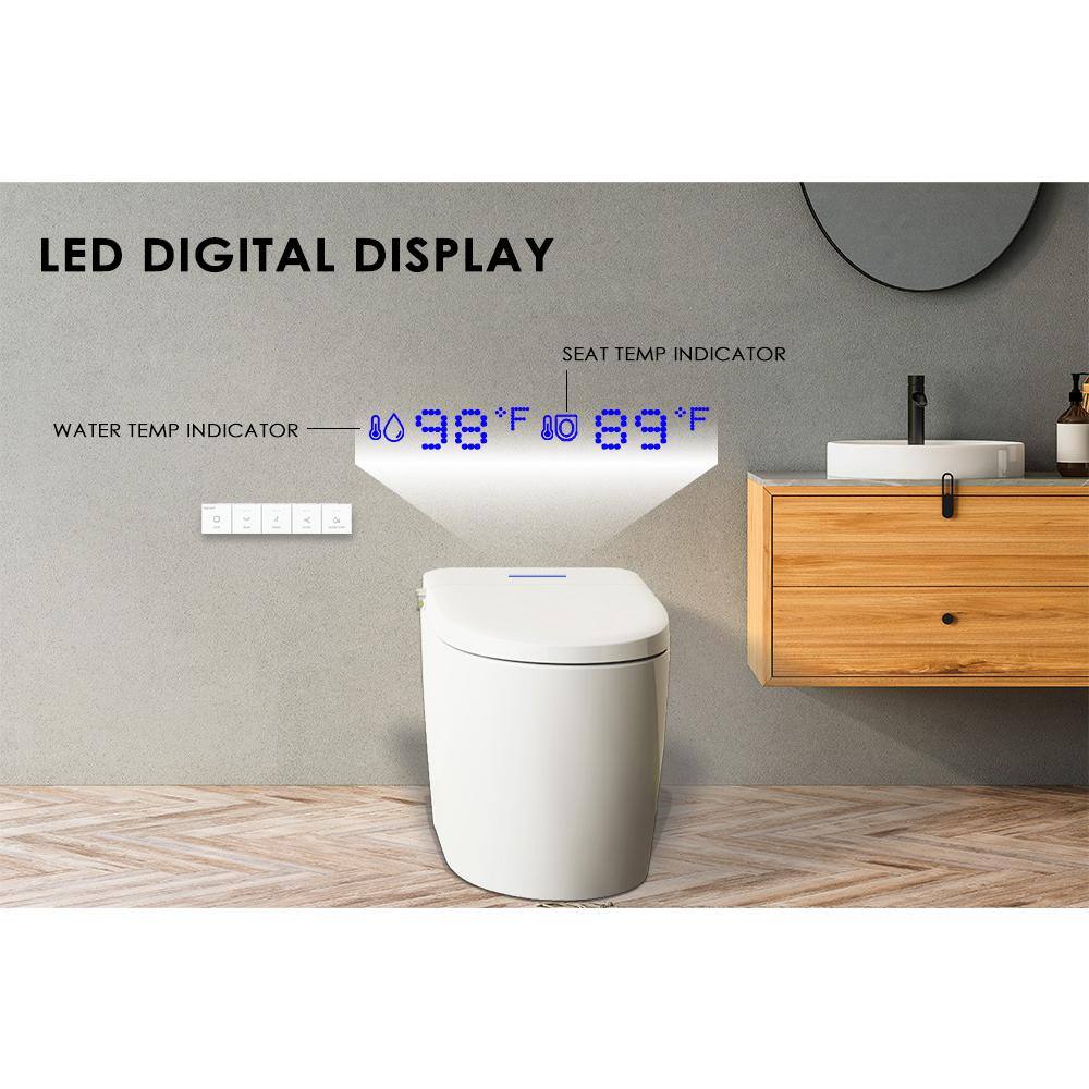 BENOLTI BN-6100S: Tankless Elongated Smart Bidet Toilet with Auto Flush & Heated Seat in White - Image 9