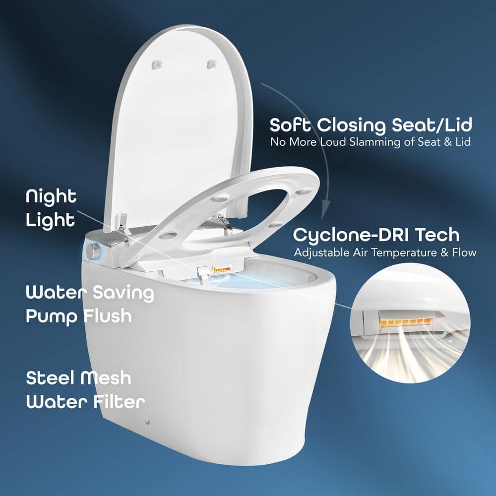 BIDETMATE 5000 Series Intelligent Elongated Bidet Toilet with Heated Water and Remote Control - Image 3