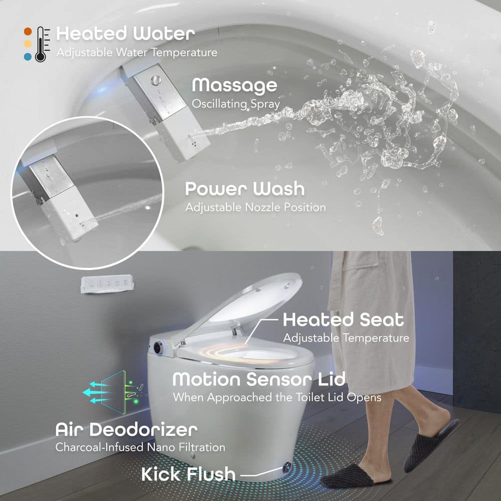 BIDETMATE 6000 Intelligent Elongated Bidet Toilet with Heated Water and Auto-Flush - Image 2
