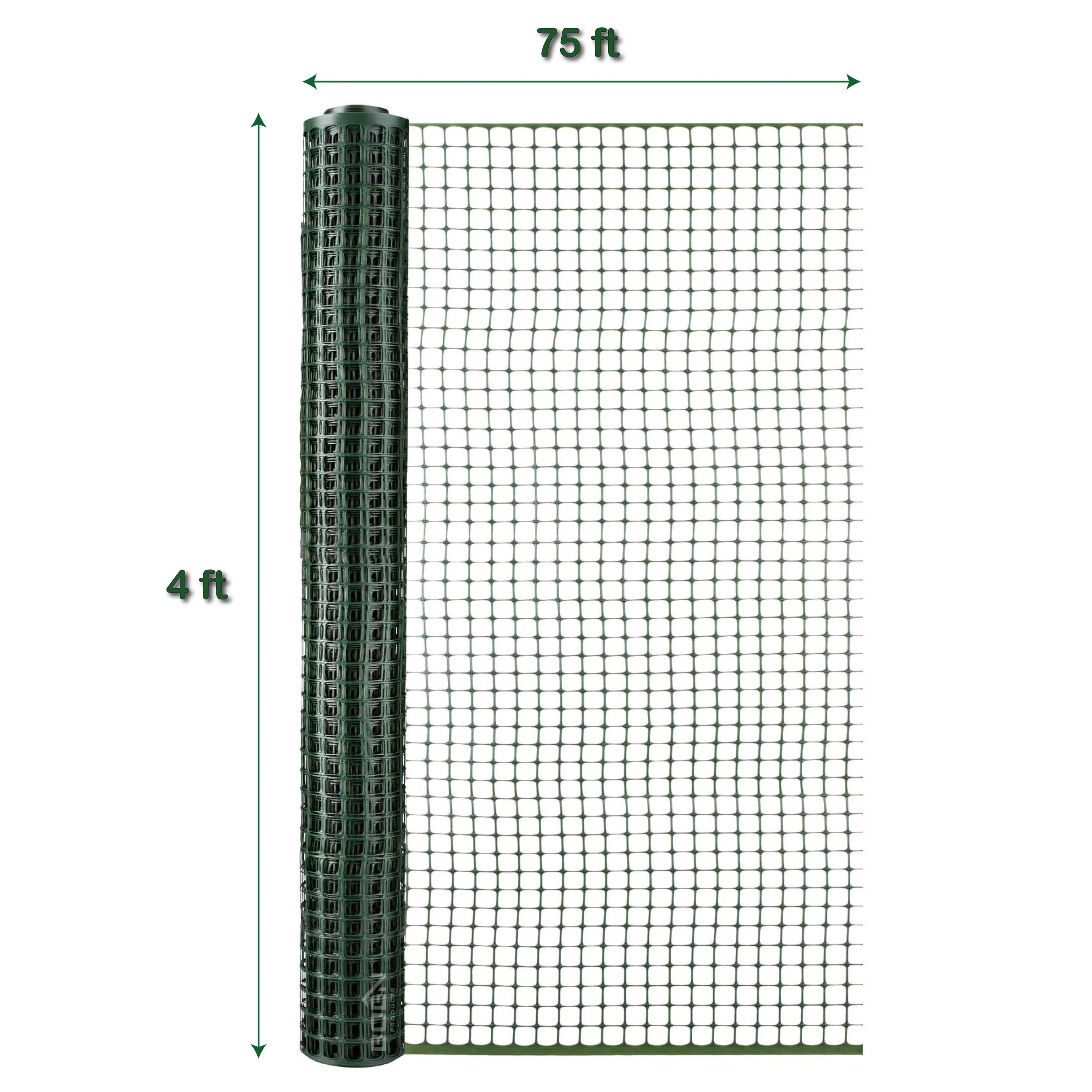 BOEN 100 ft. x 4 ft. 6-Gauge Green Plastic Extruded Mesh Rolled Fencing - Image 5
