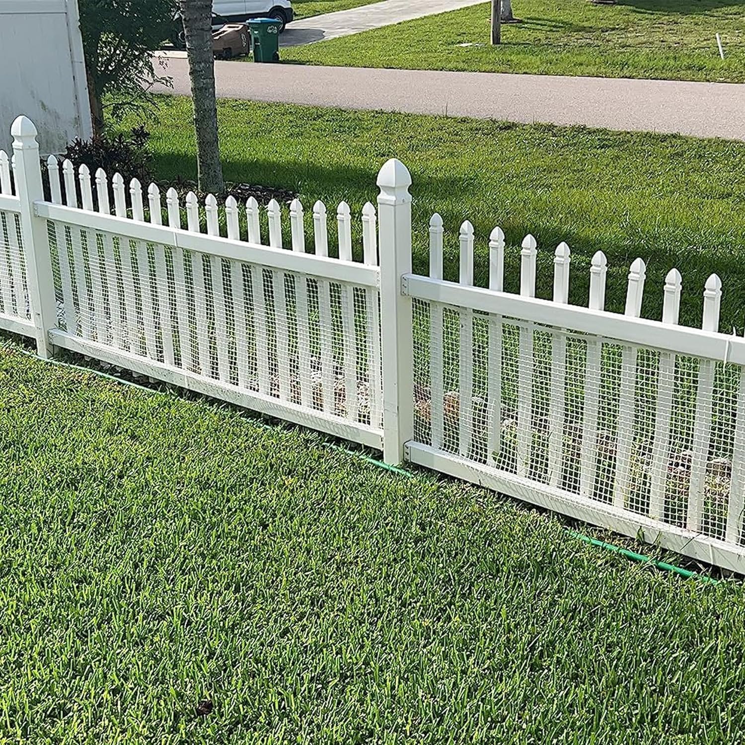 BOEN 25 ft x 3.33 ft White Plastic Extruded Mesh Garden Fence - Image 6