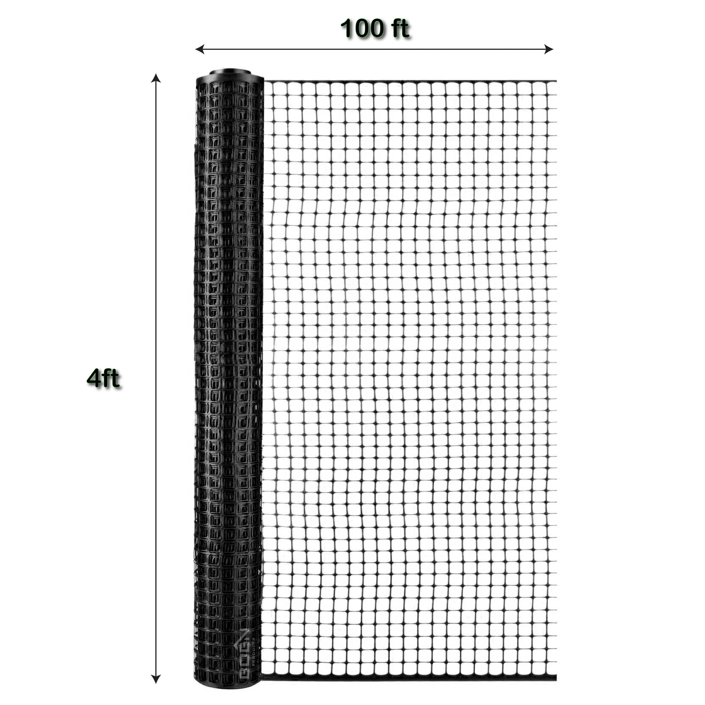 BOEN Black Plastic Extruded Mesh Rolled Fencing, 100' x 4' 6-Gauge - Image 5
