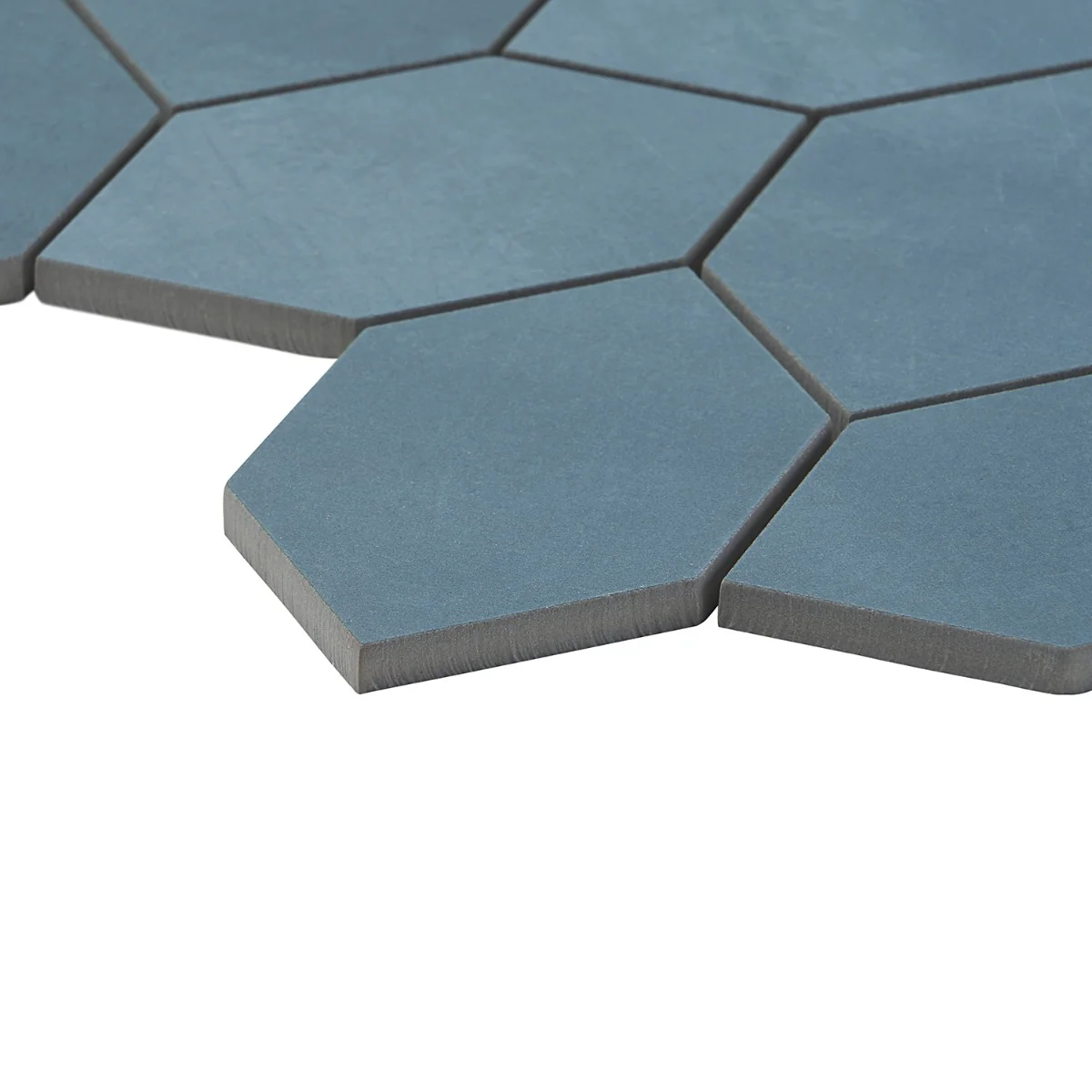 Bond Indio Blue Foliage Hexagon Matte Porcelain Mosaic Tile - Lux Tile - Image 6