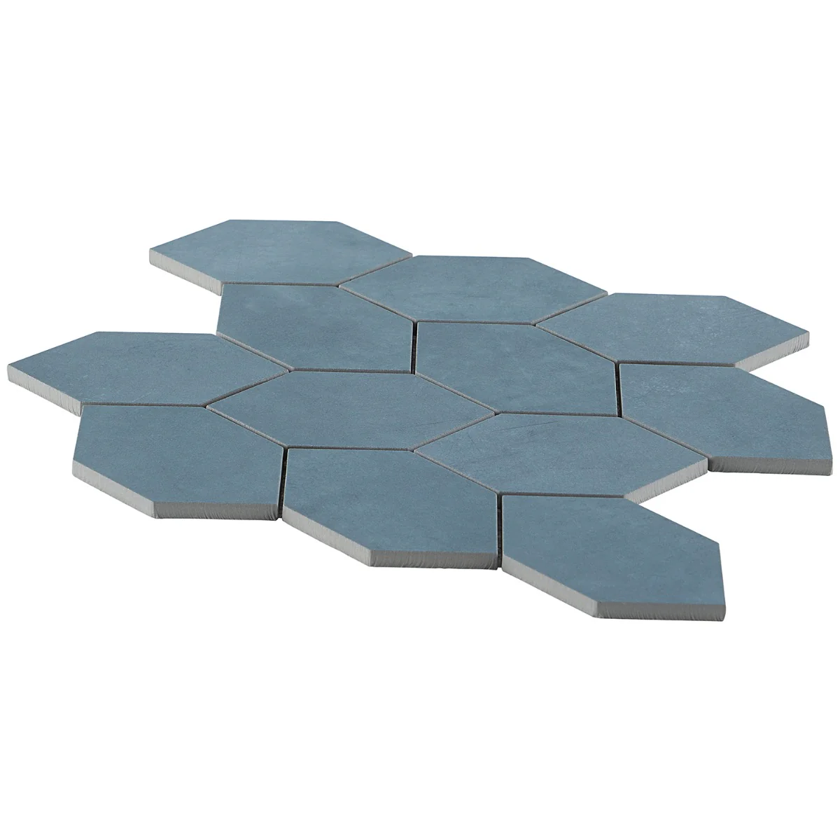 Bond Indio Blue Foliage Hexagon Matte Porcelain Mosaic Tile - Lux Tile - Image 9