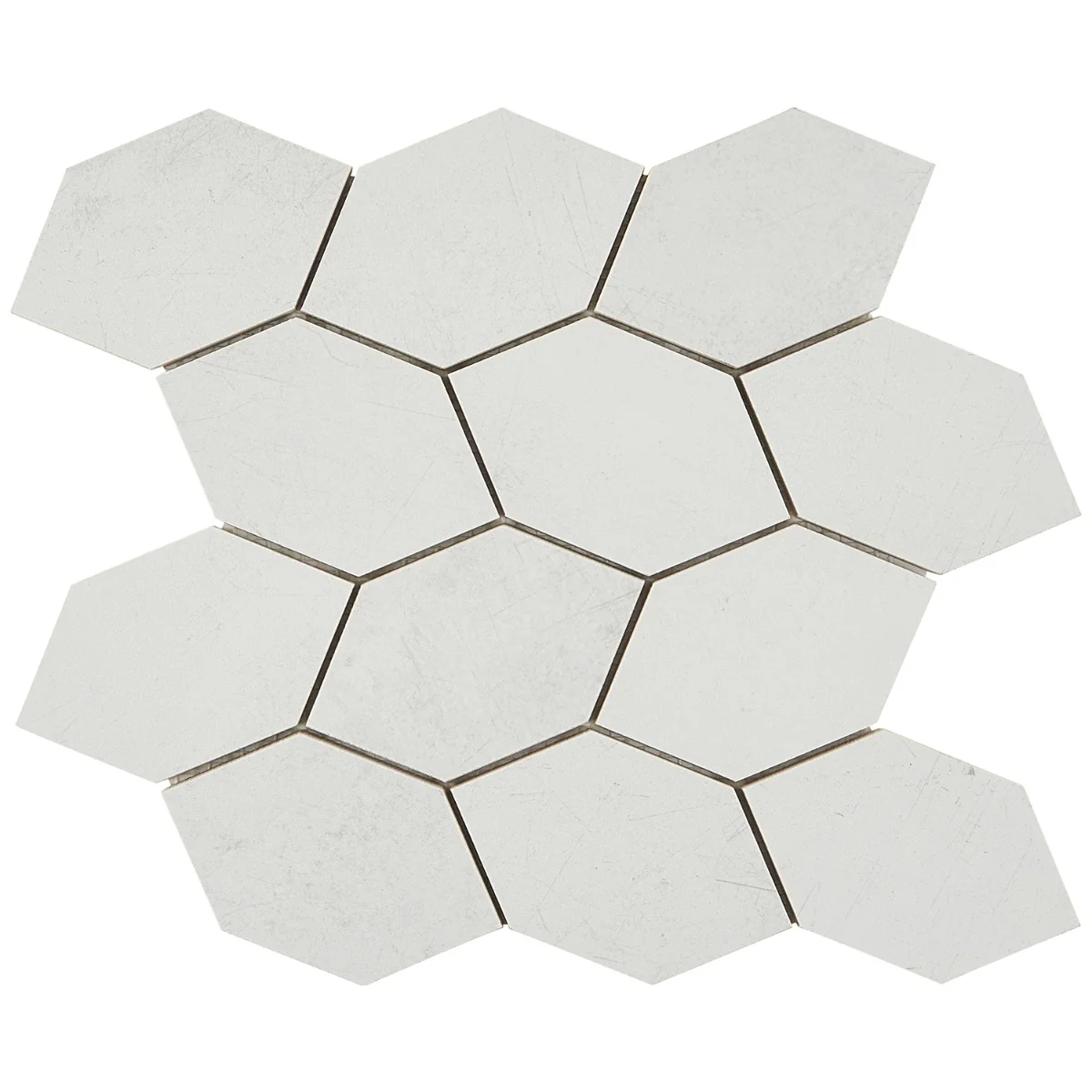 Bond Palladium Light Gray Foliage Hexagon Matte Porcelain Mosaic Tile - Image 3