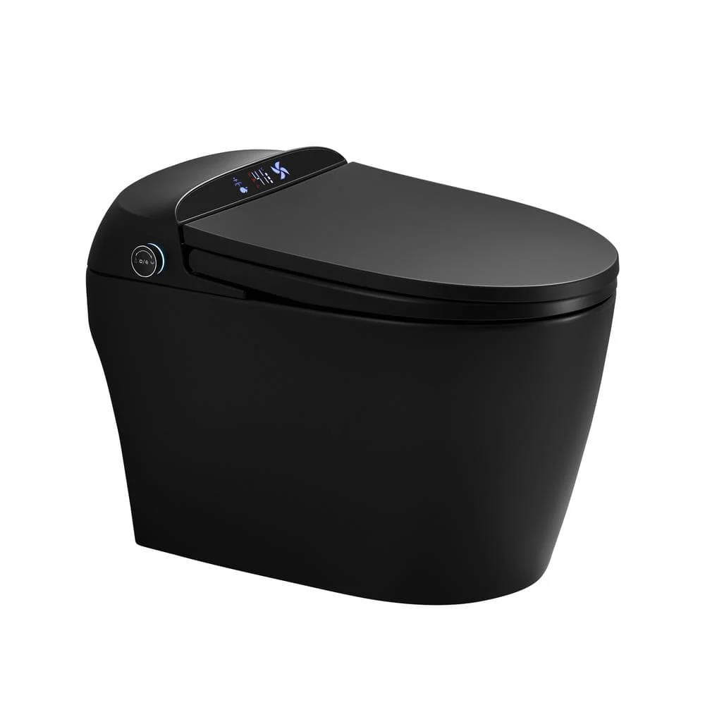 Boosicavelly Elongated Bidet Toilet 1.28 GPF Matte Black with Heated, Deodorizing, Soft Close