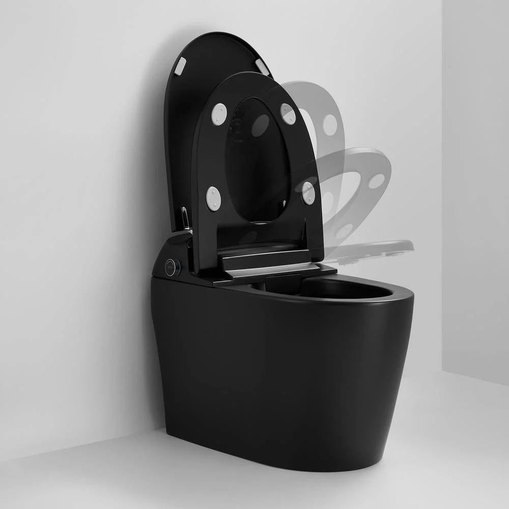Boosicavelly Elongated Bidet Toilet 1.28 GPF Matte Black with Heated, Deodorizing, Soft Close - Image 10