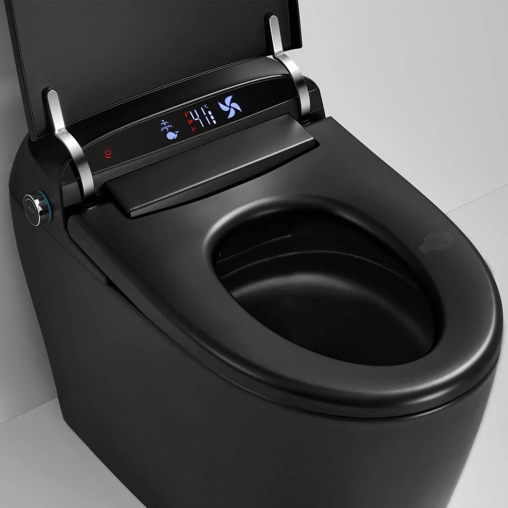 Boosicavelly Elongated Bidet Toilet 1.28 GPF Matte Black with Heated, Deodorizing, Soft Close - Image 8