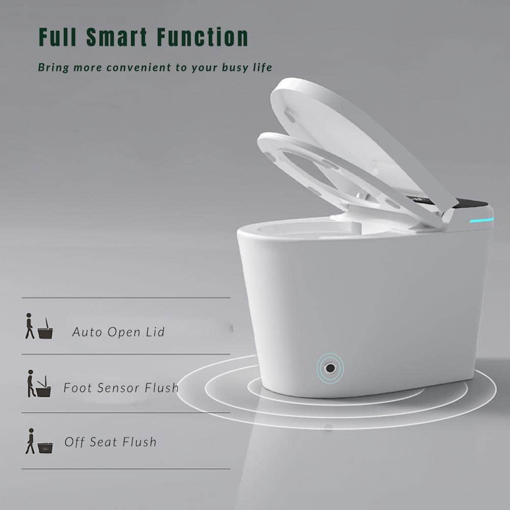 Boosicavelly Elongated Bidet Toilet with Auto Seat, Foot Sensor, and LED Display - Image 6