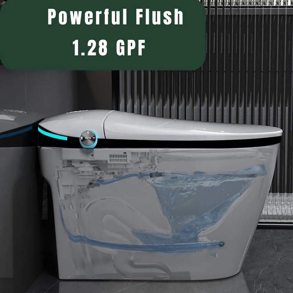 Boosicavelly Elongated Bidet Toilet with Foot Sensor and LED Display - Image 6