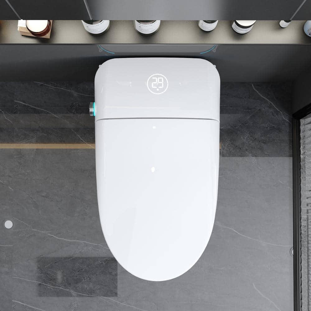 Boosicavelly Elongated Bidet Toilet with Foot Sensor and LED Display - Image 8