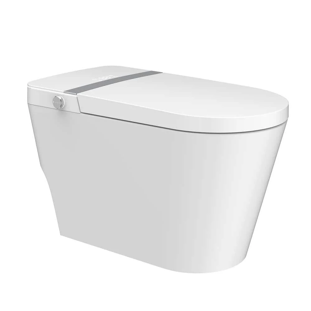 Boosicavelly Elongated Bidet Toilet with Heated Deodorizing & Soft Close - 1.28 GPF White