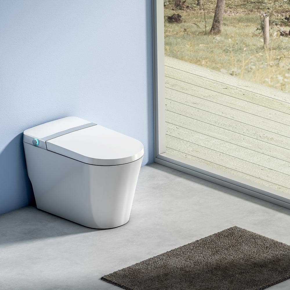 Boosicavelly Elongated Bidet Toilet with Heated Deodorizing & Soft Close - 1.28 GPF White - Image 2