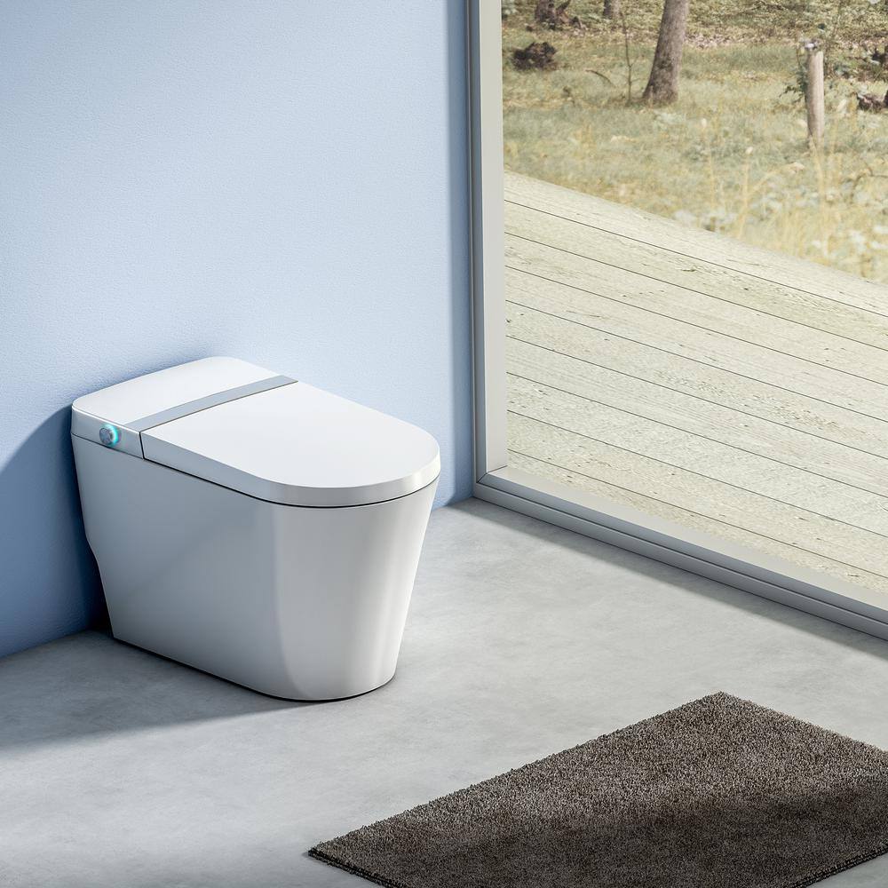 Boosicavelly Elongated Bidet Toilet with Heated Deodorizing & Soft Close - 1.28 GPF White - Image 6