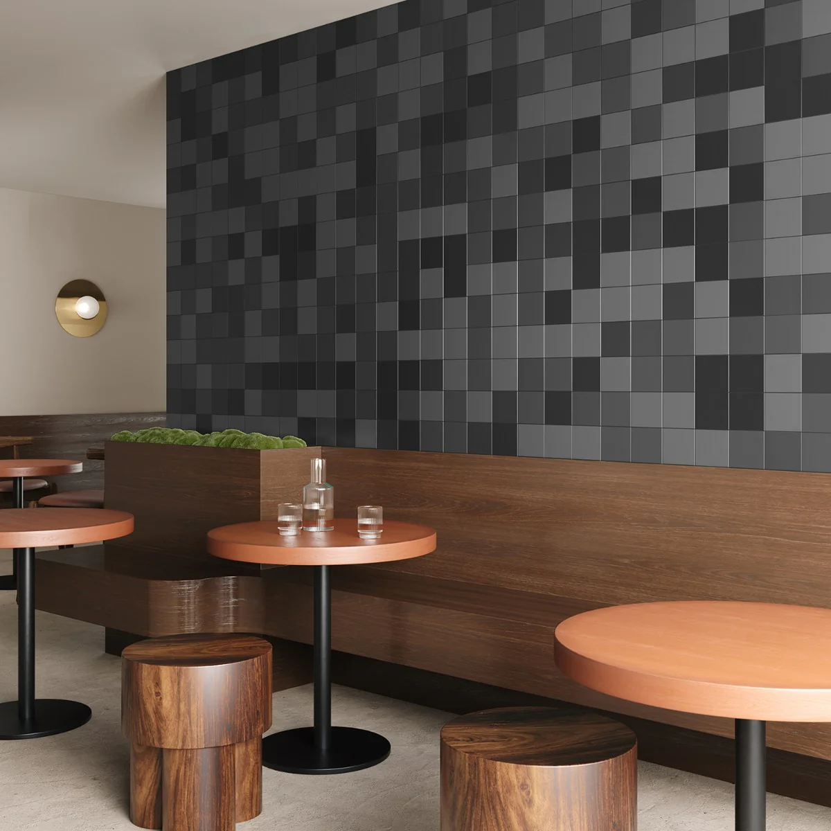 Born Charcoal Gray 5x5 Matte Porcelain Tile - Lux Tile - Image 2