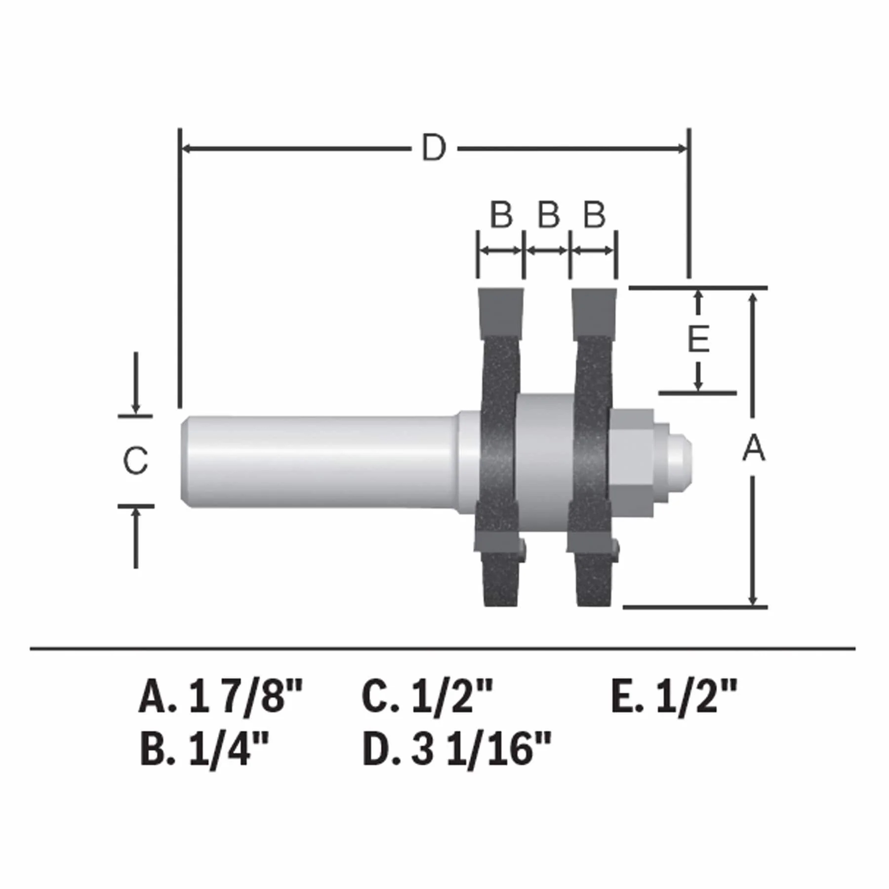 Bosch 1-7/8-in Carbide-Tipped Tongue and Groove Router Bit - Image 5