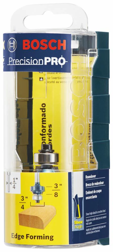 Bosch 1/8-in Carbide-Tipped Roundover Router Bit, 1/4-in Shank, 3/4-in OD - Image 3