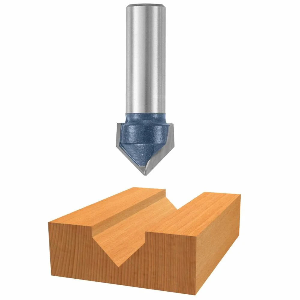 Bosch 1-in Carbide-tipped V-Groove and Scoring Router Bit, 1/2-in Shank