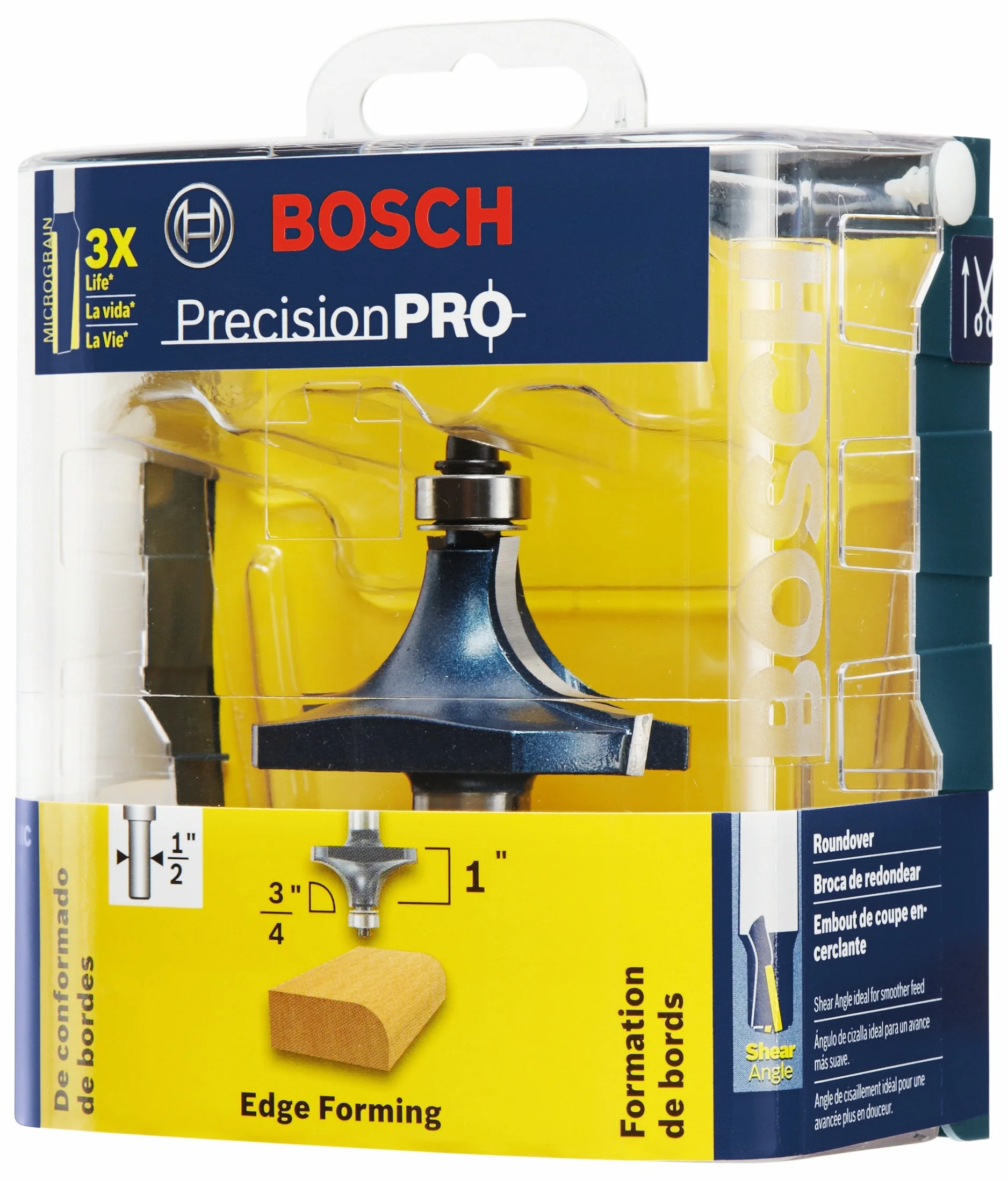 Bosch 3/4-in Carbide-Tipped Roundover Router Bit, 1/2-in Shank - Image 3