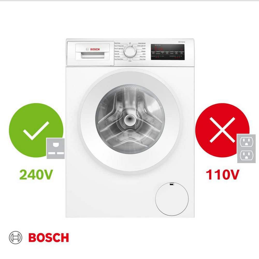 Bosch 300 Series 24-in 2.2-cu ft High-Efficiency Stackable Front-Load Washer (White) ENERGY STAR - Image 2